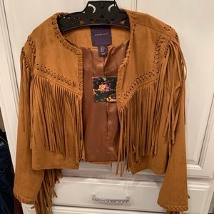 Amaryllis fringe suede jacket